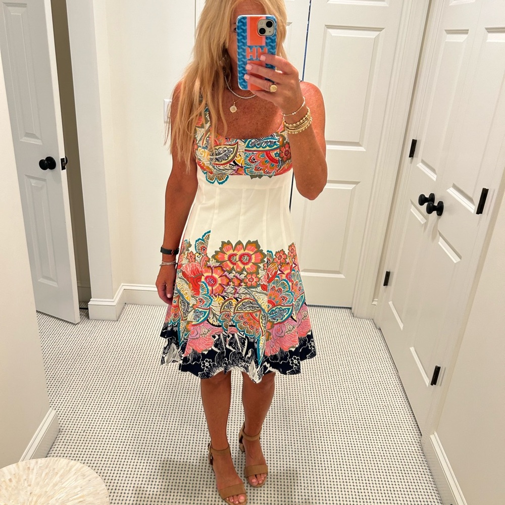 Nine West Hippie Doodle Tank Dress Floral Size 4 NWT